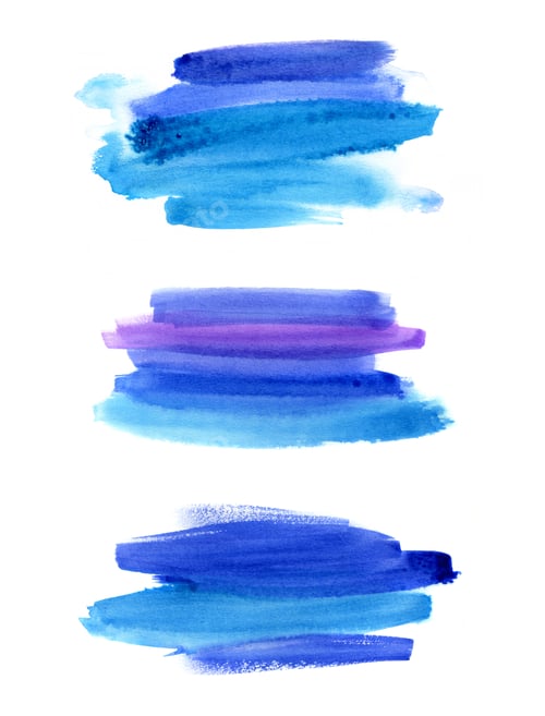 Preview: Set of abstract blue watercolor stextures