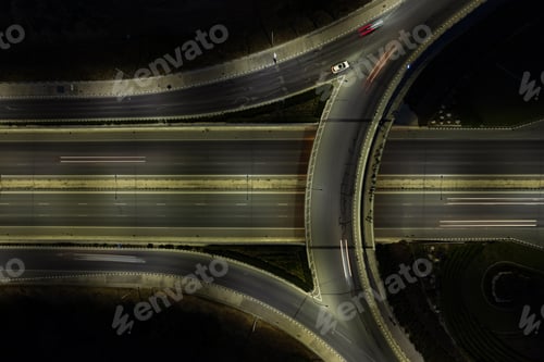 Preview: Drone Aerial of a roundabout Junction in the afternoon . Nicosia Cyprus