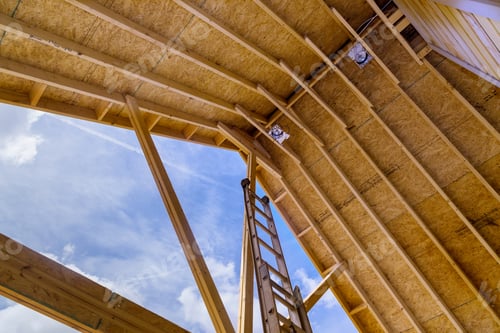 Preview: Unfinished porch visor for house under construction