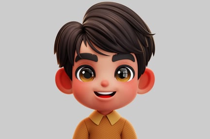 Preview: Smiling Chibi Korean Boy 3D Character