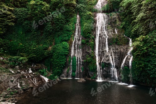 Preview: Big waterfall in Indonesia. Waterfalls Of Bali. Landscapes Of Asia