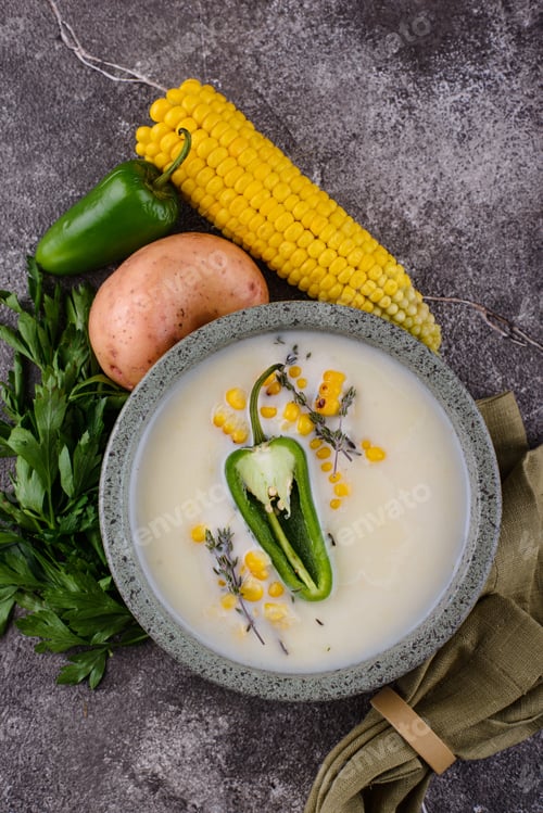 Preview: Mexican corn soup with jalapeno pepper