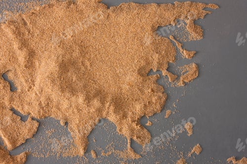Preview: Map of Asia made of sand