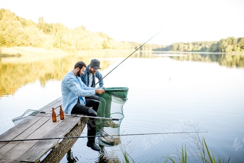 Preview: Men fishing on the lake