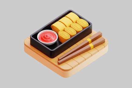 Preview: Stylized 3D Tamagoyaki Bento Box