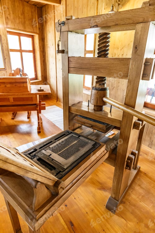 Preview: Old wooden printing press