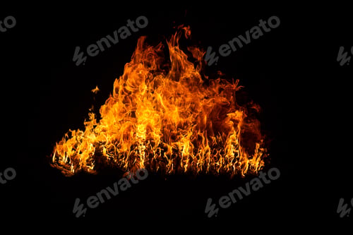 Preview: Blazing flames on black background