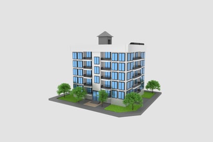Vista previa: Ilustración 3D de apartamento de gran altura