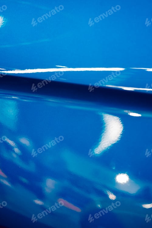 Preview: Metallic blue surface with reflections