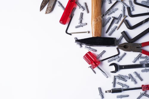 Preview: Variety of tools on white background