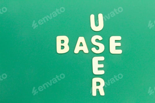 Preview: wooden letters with the word user base. user concept