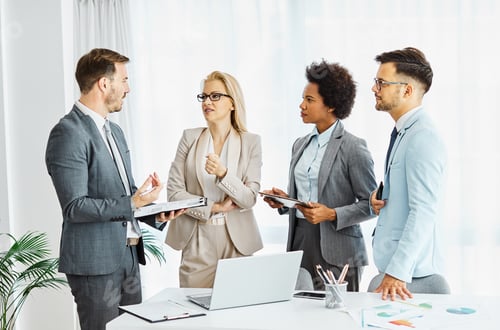 Preview: young business people meeting office teamwork group success corporate