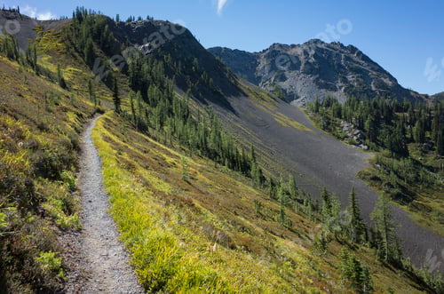 Preview: Path on a hillside on the Pacific Crest Trail