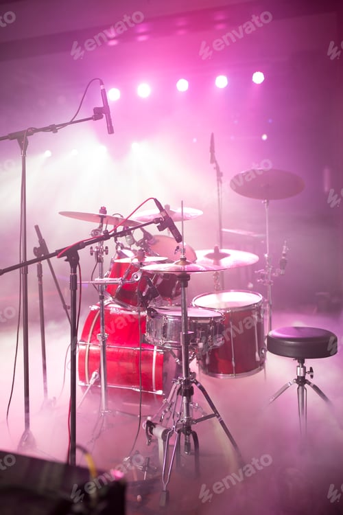 Preview: Drum kit on stage