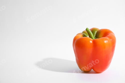 Preview: Raw ripe paprika pepper on white background