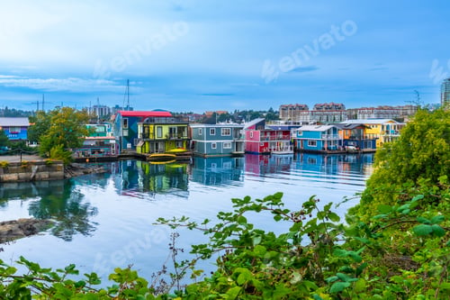 Preview: Fisherman's wharf park with floating houses in victoria, british columbia