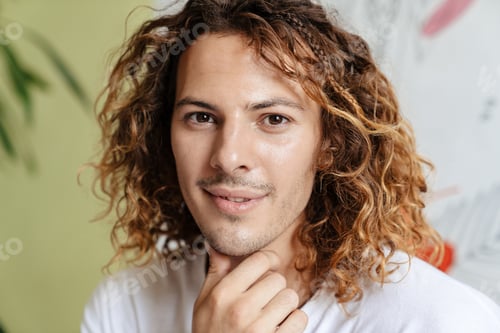 Preview: Caucasian handsome happy guy smiling and looking at camera