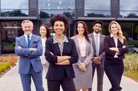 Preview: Portrait Of Multi-Cultural Business Team Outside Modern Office Building