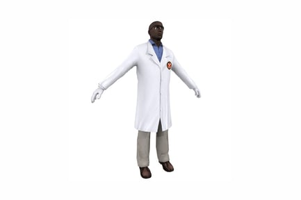 Preview: Figure male figure in lab coat with extended arms