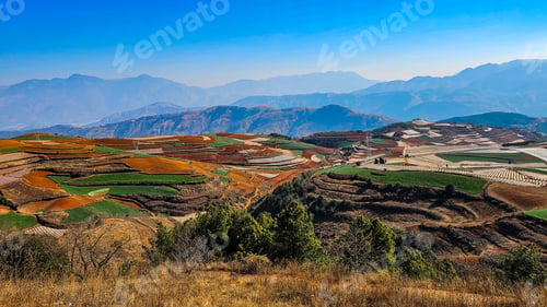 Preview: Scenic view of the colorful Qicai Slope in Yunnan, China