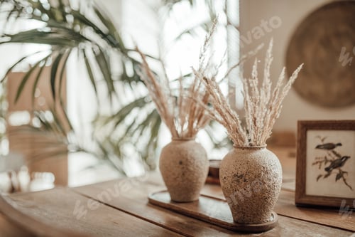 Preview: Still Life with Vases and Plant on Table