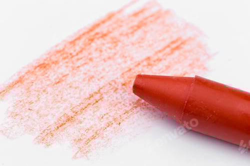 Preview: Wax crayon drawing. Hand-drawn.Close up. Isolated on white