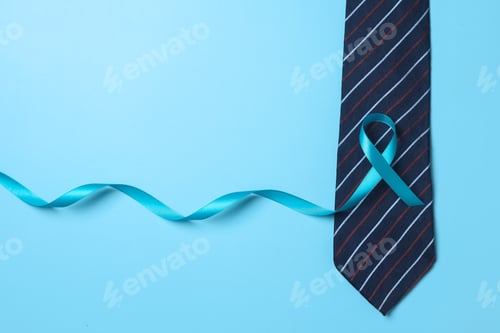 Preview: Blue ribbon symbolic for prostate cancer awareness campaign and men's health in November and Septemb
