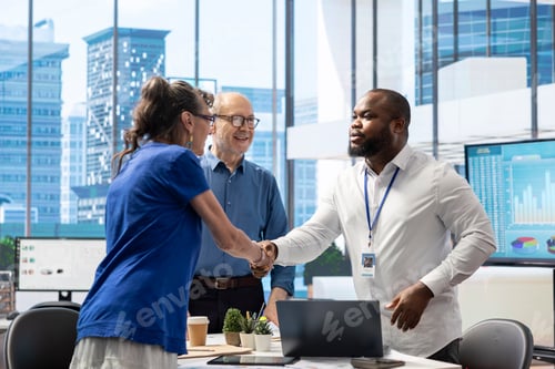 Preview: Senior citizens greeting banker to explore various retirement planning options