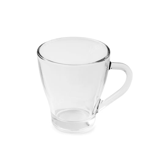 Preview: Empty glass cup isolated on white background.