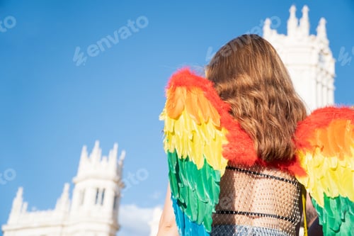 Preview: Trans young girl with rainbow wings