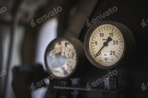 Preview: Closeup of old measuring indicators.