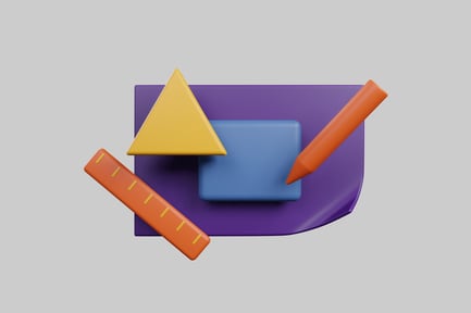 Vista previa: Composición abstracta de formas y objetos geométricos