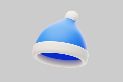 Preview: Blue winter hat with pom
