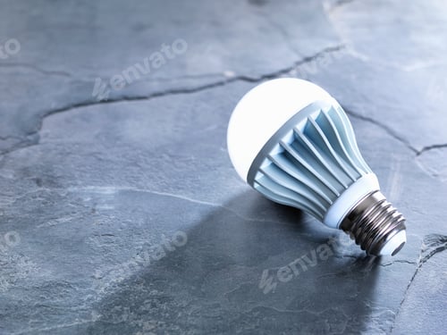 Preview: LED energy efficient light bulb, illuminated