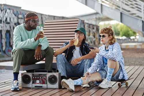 Preview: Diverse group of young people hanging out