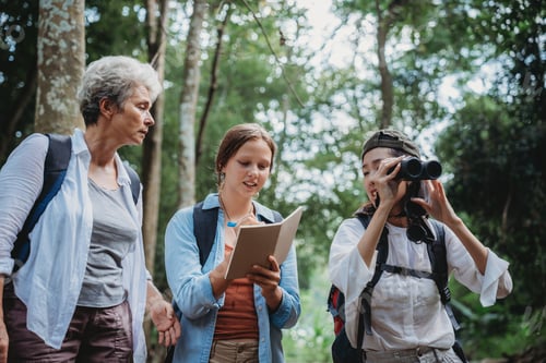 Preview: group of people family enjoy camping outdoor activity with nature, camp site living in happy time