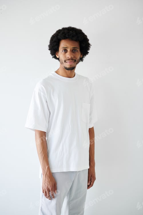 Preview: Black Man in White T-shirt