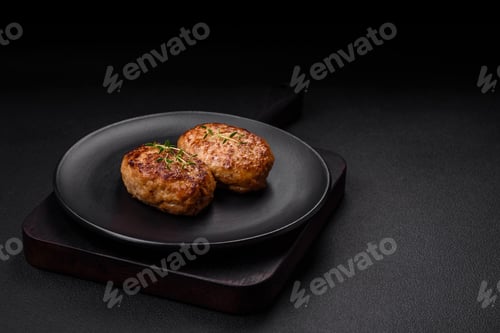 Preview: Delicious fresh fried minced fish cutlets with spices and herbs