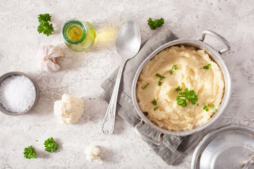 Preview: mashed cauliflower with butter. ketogenic paleo diet side dish
