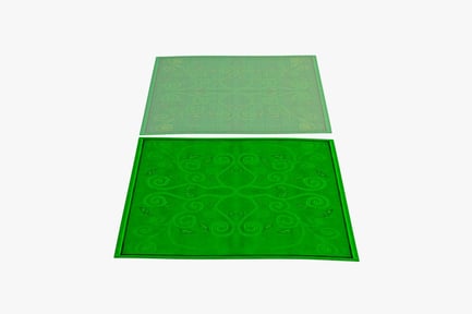 Preview: Square plush mats with decorative and plain designs