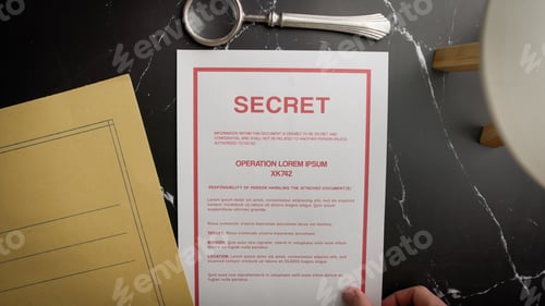 Preview: Inspecting a top secret sheet with a magnifying glass