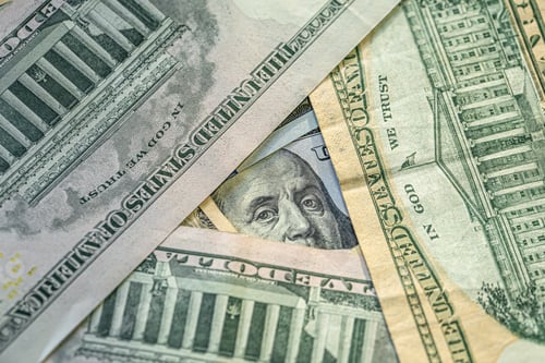 Vista previa: American dollars closeup, paper money, cash, finance concept.