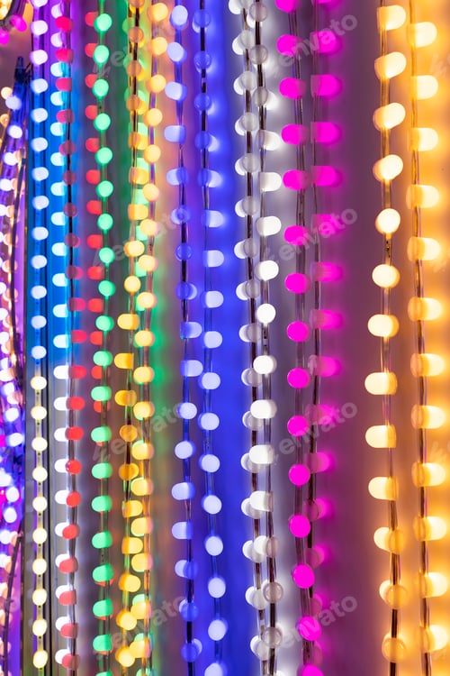 Preview: Multicolored City Led Lights Beams In Motion