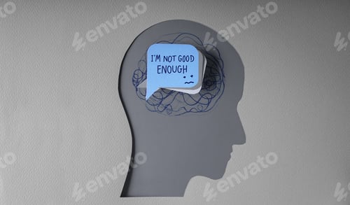 Preview: Mind, Mental Health and Self Talk Concepts. Speech Bubble with the Negative Mindset
