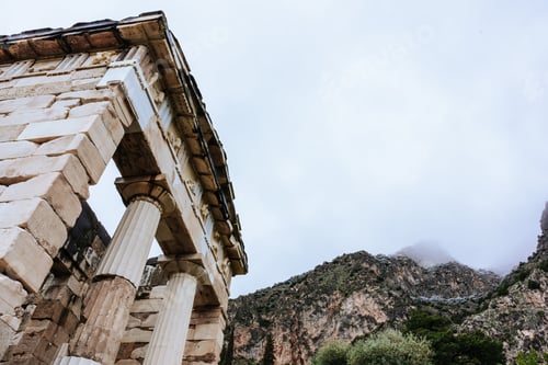 Preview: Ruins of an ancient temple, Temple Of Apollo At Delphi Oracle, Greece.