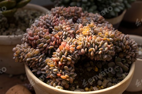 Preview: Crassulaceae succulent plants texture and background.