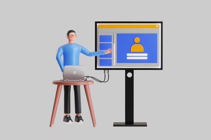 Preview: Cartoon man presentation scene