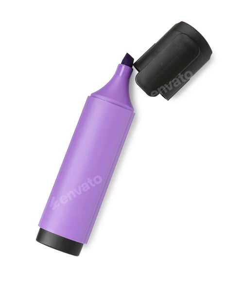 Preview: Highlighter and cap isolated on white, top view