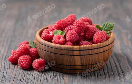 Preview: Raspberries in a bowl