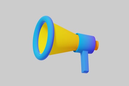 Preview: Colorful business announcement megaphone